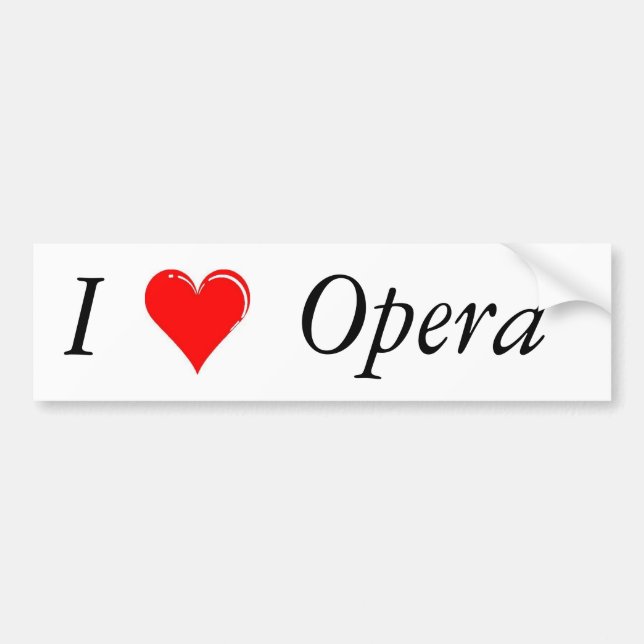 I Heart Opera Bumper Sticker (Front)