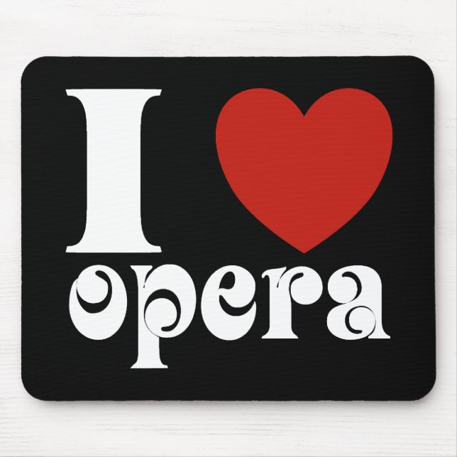 I Heart Opera Lovers Gift Mouse Pad (Front)