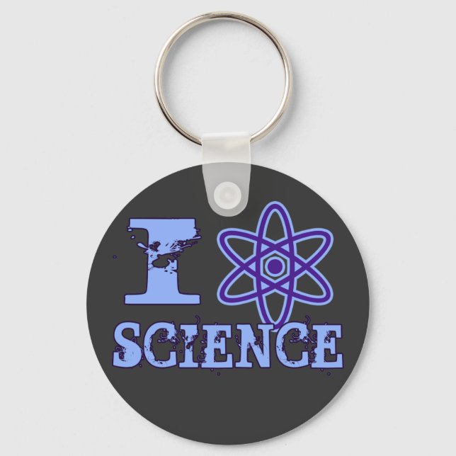 I Heart (or Atomic Symbol) Science Key Ring (Front)