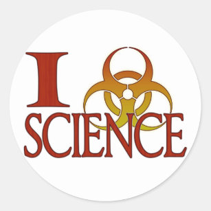 I Heart (or Biohazard Symbol) Science Classic Round Sticker