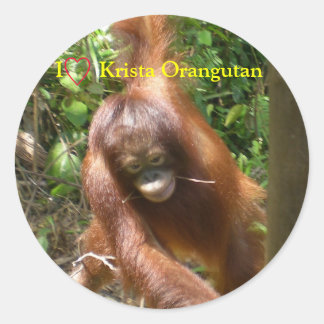 I Heart Orangutans Classic Round Sticker