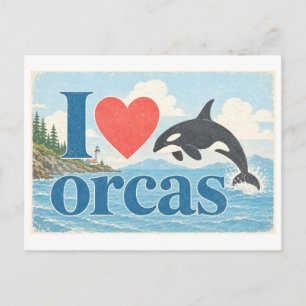 "I [Heart] Orcas" Postcard