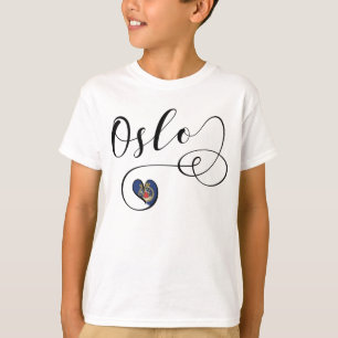I Heart Oslo, Norway, Oslo Flag T-Shirt