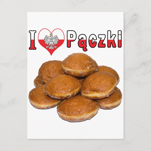 I Heart Paczki Polish Food Postcard (Front)
