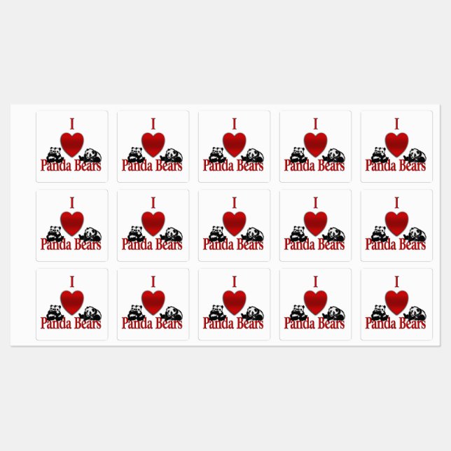 I Heart Panda Bears (Sheet)