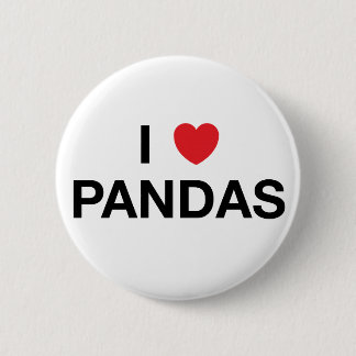 I HEART PANDAS Badge Pin