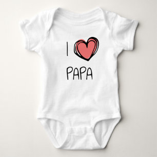 I Heart Papa Baby Bodysuit