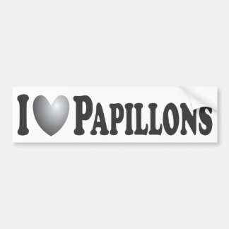 I Heart Papillons - Bumper Sticker