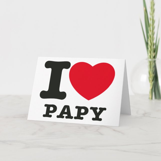 I heart Papy Thank You Card (Front)
