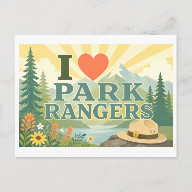 "I [Heart] Park Rangers" Postcard (Front)