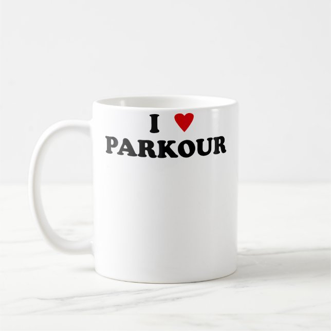 I Heart Parkour Practitioner Free Runner - I Love  Coffee Mug (Left)