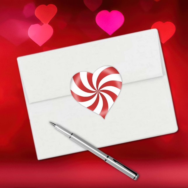 I Heart Peppermint Candy Sticker (Send a sweet message with a peppermint candy sticker. Don't forget Valentines Day!)