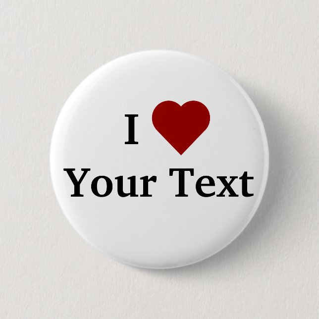 I Heart (personalise) button (Front)
