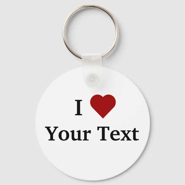I Heart (personalise) keychain (Front)