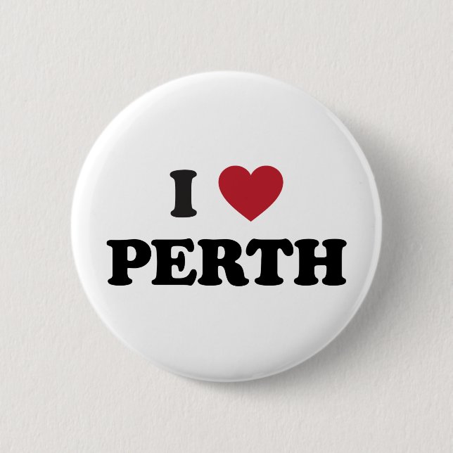 I Heart Perth Australia 6 Cm Round Badge (Front)