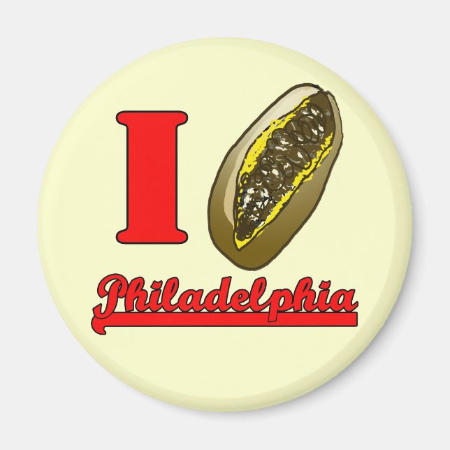 I heart Philly cheesesteaks refrigerator magnet (Front)