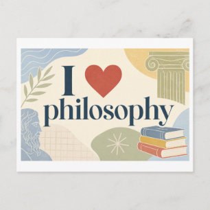 "I [Heart] Philosophy" Postcard