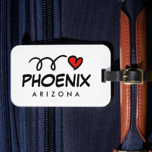 I heart Phoenix Arizona travel luggage tags