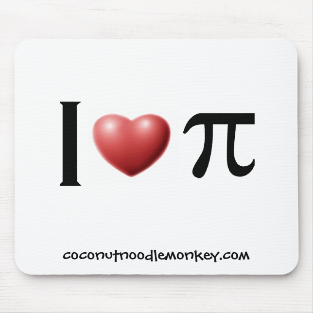 I heart pi mousepad (Front)
