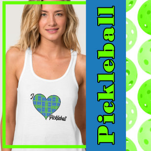I Heart Pickleball Blue & Green Pickleball Courts Singlet