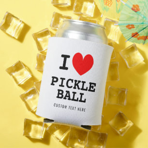 I heart pickleball custom can cooler gift