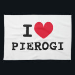 I heart pierogi funny custom kitchen towel<br><div class="desc">I heart pierogi funny custom kitchen towel. Personalizable I love template design. Fun gift idea for Polish friends, family, chef, cook, mum, dad etc.</div>
