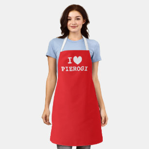 I heart pierogi Polish food kitchen apron