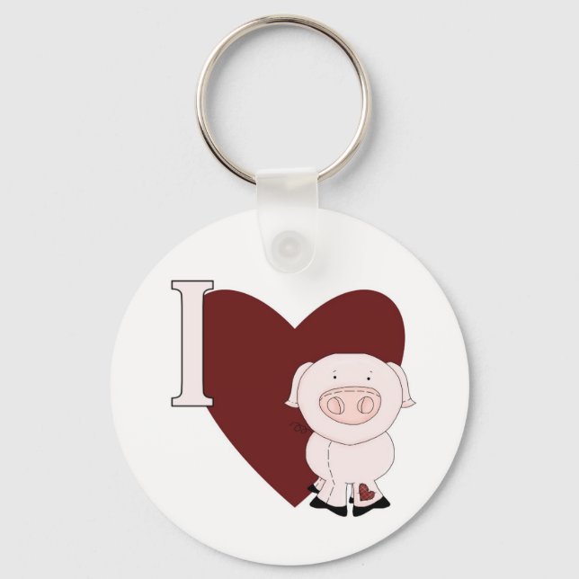 I Heart Piggies Keychains (Front)