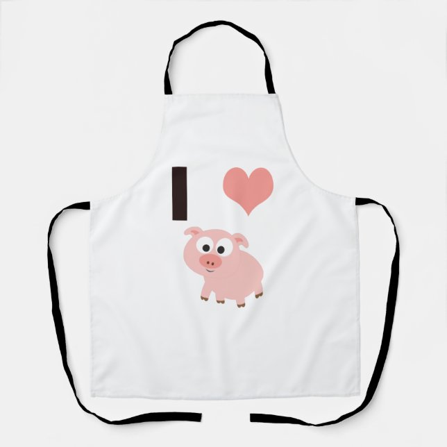 I heart pigs apron (Front)