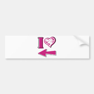 I heart - Pink Arrow Bumper Sticker