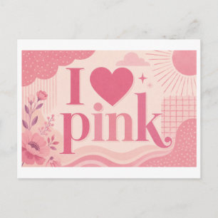 "I [Heart] Pink" Postcard