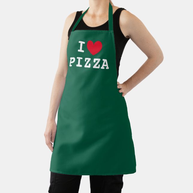 I Heart Pizza funny kitchen apron for pizza lover (Insitu)