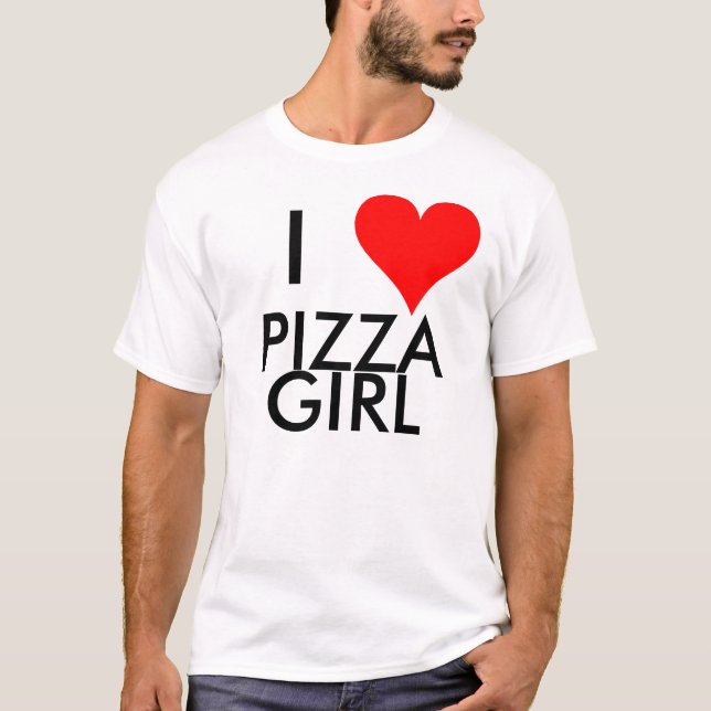 I Heart Pizza Girl T-Shirt (Front)