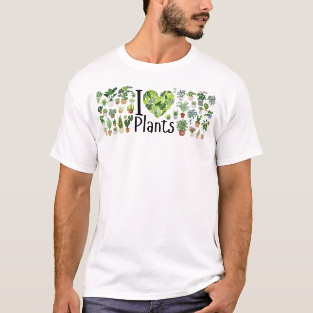 I Heart Plants Men's Basic T-Shirt (Front)