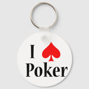 I heart poker key ring