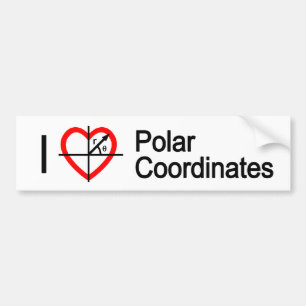 I heart Polar Coordinates Bumper Sticker