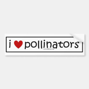 i heart pollinators bumper sticker