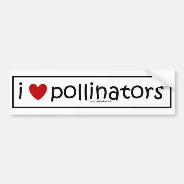 i heart pollinators bumper sticker (Front)