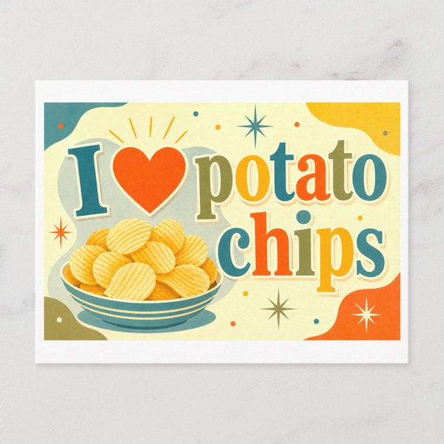 "I [Heart] Potato Chips" Postcard (Front)