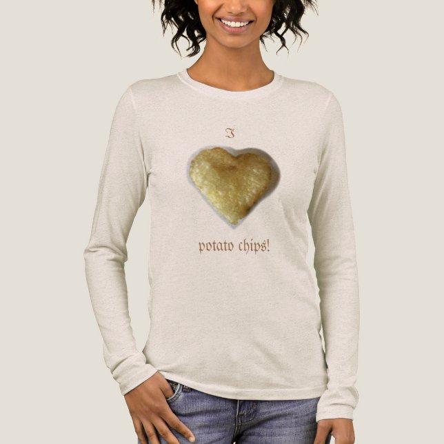 I heart potato chips potato chip shadow tees (Front)