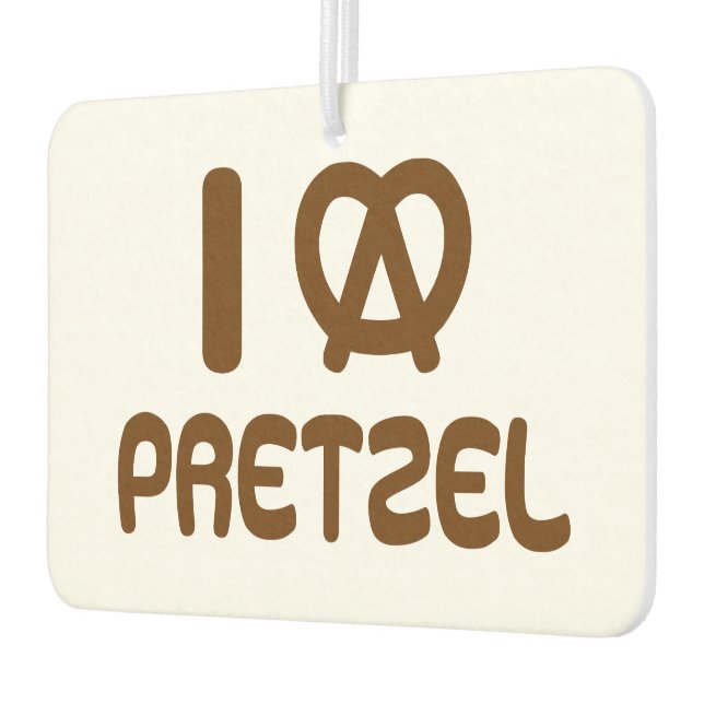 I Heart Pretzel Car Air Freshener (Left)