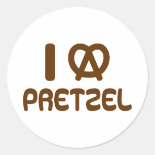 I Heart Pretzel Classic Round Sticker