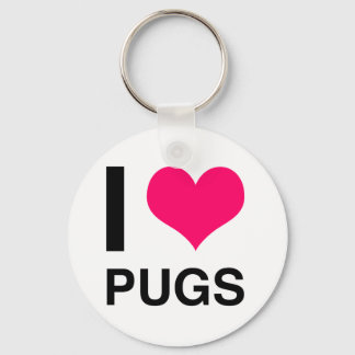 I Heart Pugs Key Ring