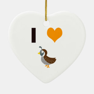 I heart quail ceramic tree decoration