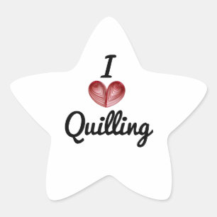 I (heart) Quilling, 1.5-in Star Shaped Stickers