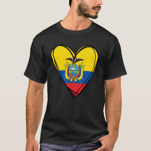 I Heart Quito And Ecuador Flag Heart Design Ecuado T-Shirt