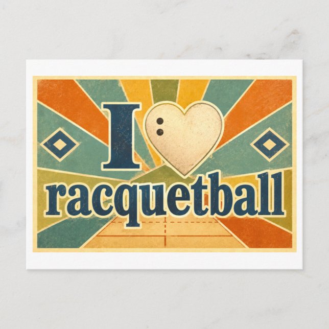 "I [Heart] Racquetball" Postcard (Front)