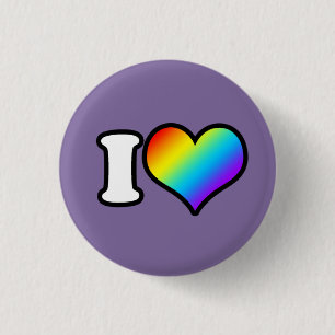 I (Heart) Rainbow 3 Cm Round Badge