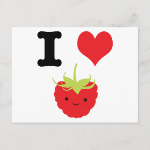 I Heart Raspberries Postcard