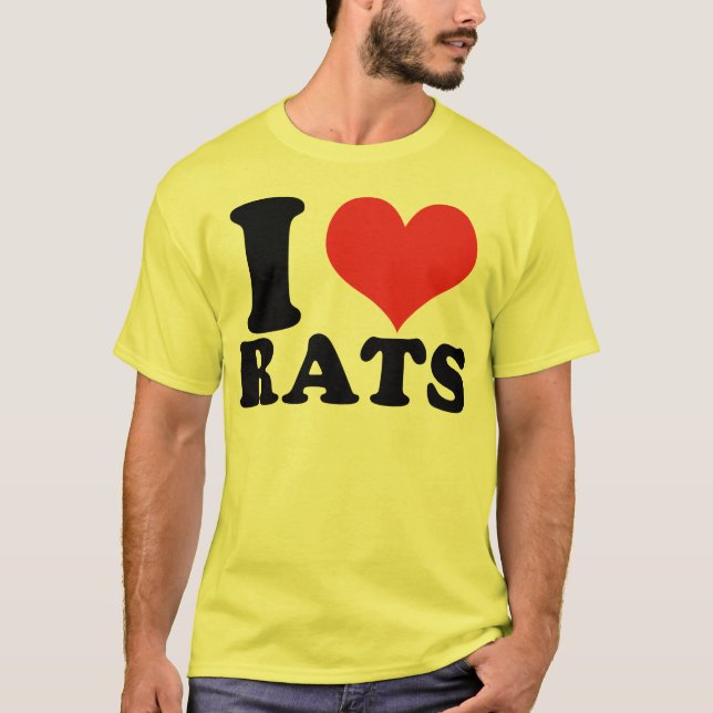 I Heart Rats Basic T-Shirt (Front)